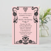 Invitation Tout âge, Art Déco Gatsby Style Anniversaire Fête (Debout devant)