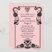 Invitation Tout âge, Art Déco Gatsby Style Anniversaire Fête (Devant / Derrière)