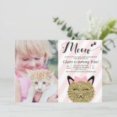 Invitation TOUT ÂGE - Chat Kitten Photo Anniversaire Invitati (Debout devant)