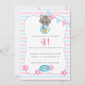 Invitation Tout âge Chat ou Kitten Anniversaire Fête Invitati (Devant)