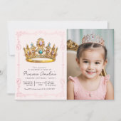 Invitation TOUT ÂGE - Couronne de princesse Anniversaire Cont (Devant)