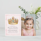 Invitation TOUT ÂGE - Couronne de princesse Anniversaire Cont (Debout devant)
