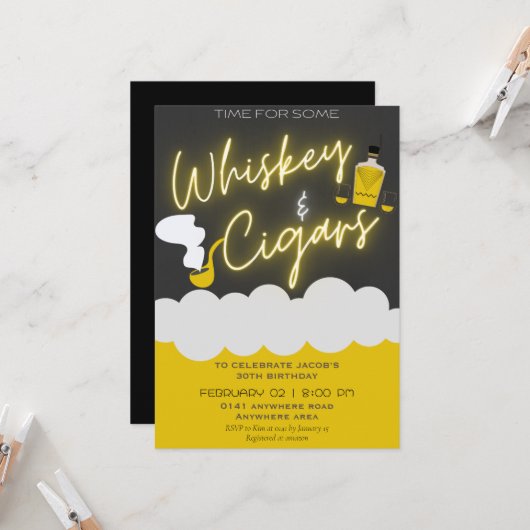 Invitation Tout âge et anniversaire (Devant/Arrière en situation)