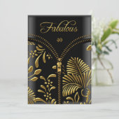 Invitation Tout âge Fabrique Gold Black Corset fête d'anniver (Debout devant)