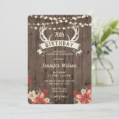 Invitation TOUT ÂGE Femme Rustique Floral Antlers Bannière B' (Debout devant)