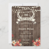 Invitation TOUT ÂGE Femme Rustique Floral Antlers Bannière B' (Devant)