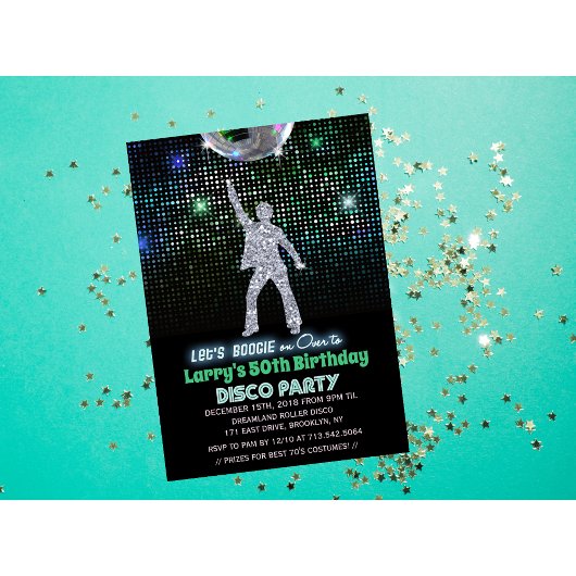 Invitation TOUT ÂGE - Fête d'anniversaire rétro disco