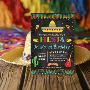 Invitation TOUT ÂGE - Fiesta Mexicaine Anniversaire Chalk Inv