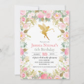 Invitation TOUT ÂGE - Floral Fairy Girl Anniversaire Invitati (Devant)