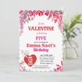 Invitation TOUT AGE Floral Valentine's Day Anniversaire Invit (Debout devant)