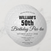 Invitation Tout âge Golf Anniversaire Fête Golf Ball (Devant / Derrière)