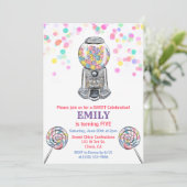 Invitation TOUT ÂGE - Gumball Candy Sweet Anniversaire Invita (Debout devant)