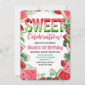 Invitation TOUT ÂGE - Pastèque Fruit Aquarelle Anniversaire (Devant)