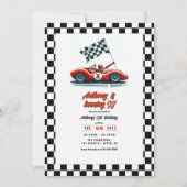 Invitation Tout âge Personnalisable Voiture de course Anniver (Devant)