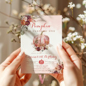 Invitation TOUT ÂGE Petit Citrouille Bourgogne Rose Anniversa