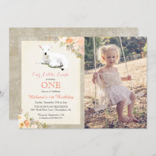 Invitation TOUT ÂGE - Petite agneau Anniversaire Photo Invita