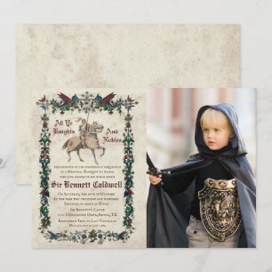Invitation TOUT ÂGE - Photo d'anniversaire Renaissance médiév