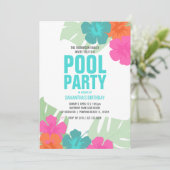 Invitation TOUT ÂGE PISCINE tropicale FÊTE D'ANNIVERSAIRE de (Debout devant)