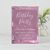 Invitation Tout âge Purple Masquerade Anniversaire (Debout devant)