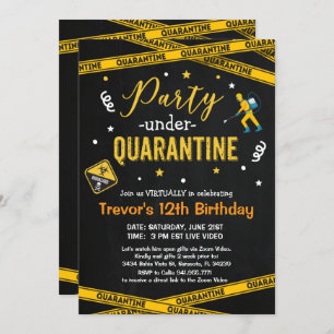 Invitation TOUT ÂGE Quarantaine Anniversaire Jour virtuel Ann