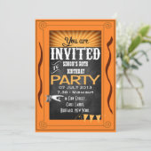 Invitation TOUT AGE Retro Chalkboard Anniversaire Fête Invita (Debout devant)