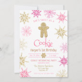 Invitation Tout Age Rose Gold Plaid Cookie Décor Anniversaire (Devant)