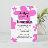 Invitation Tout âge rose mince Anniversaire (Debout devant)