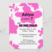 Invitation Tout âge rose mince Anniversaire (Devant / Derrière)