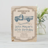 Invitation TOUT AGE Rustique Pickup Camion Anniversaire Invit (Debout devant)