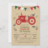 Invitation TOUT ÂGE - Tracteur Animaux de ferme Anniversaire  (Devant)