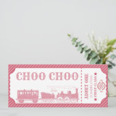 Invitation Tout âge train thème fille anniversaire (Debout devant)