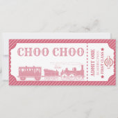 Invitation Tout âge train thème fille anniversaire (Devant)