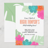 Invitation TOUT ÂGE tropical fête d'anniversaire luau (Devant / Derrière)