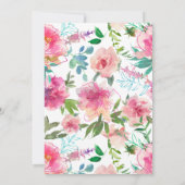 Invitation Tout âge Tropical Floral Peony rose 90e anniversai (Dos)