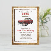 Invitation TOUT ÂGE - Voiture classique Vintage Anniversaire (Debout devant)