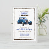 Invitation TOUT ÂGE - Voiture classique Vintage Anniversaire  (Debout devant)