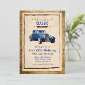 Invitation TOUT ÂGE - Voiture classique Vintage Anniversaire  (Debout devant)