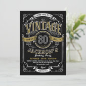 Invitation Tout âge Whiskey Vintage 80e anniversaire (Debout devant)