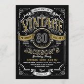 Invitation Tout âge Whiskey Vintage 80e anniversaire (Devant)