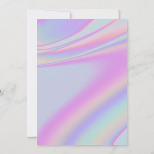 Invitation TOUT AGE Y2K iridescendance rainbow fête d'anniver (Dos)