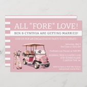 Invitation Tout amour "FORE", Engagement sur le thème de golf (Devant / Derrière)