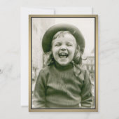 Invitation TOUT Anniversaire 2 Photo Black, White et Gold Par (Dos)