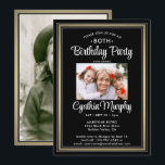Invitation TOUT Anniversaire 2 Photo Black, White et Gold Par<br><div class="desc">Famille Invitation et amis à une célébration élégante pour lui ou elle avec élégante photo personnalisée en noir, blanc et or invitations fête d'anniversaire. Les images et le texte de ce modèle sont simples à customiser. (CONSEIL EN MATIÈRE DE PLACEMENT D'IMAGE : Une façon simple de centrer une photo exactement...</div>