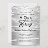 Invitation Tout Anniversaire Silver Black String Lumières (Devant)