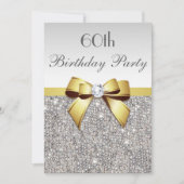 Invitation Tout arc d'or de paillettes d'argent de fête (Devant)