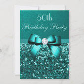 Invitation Tout arc turquoise de diamant de parties (Devant)