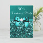 Invitation Tout arc turquoise de diamant de parties (Debout devant)
