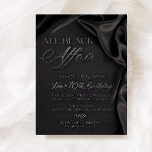 Invitation Tout Black Affair, Cravate Noire, Attire Formel, B