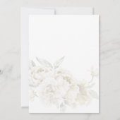 Invitation Tout blanc baby shower argent blanc blanc floral (Dos)