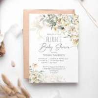 Tout blanc baby shower argent blanc blanc floral
